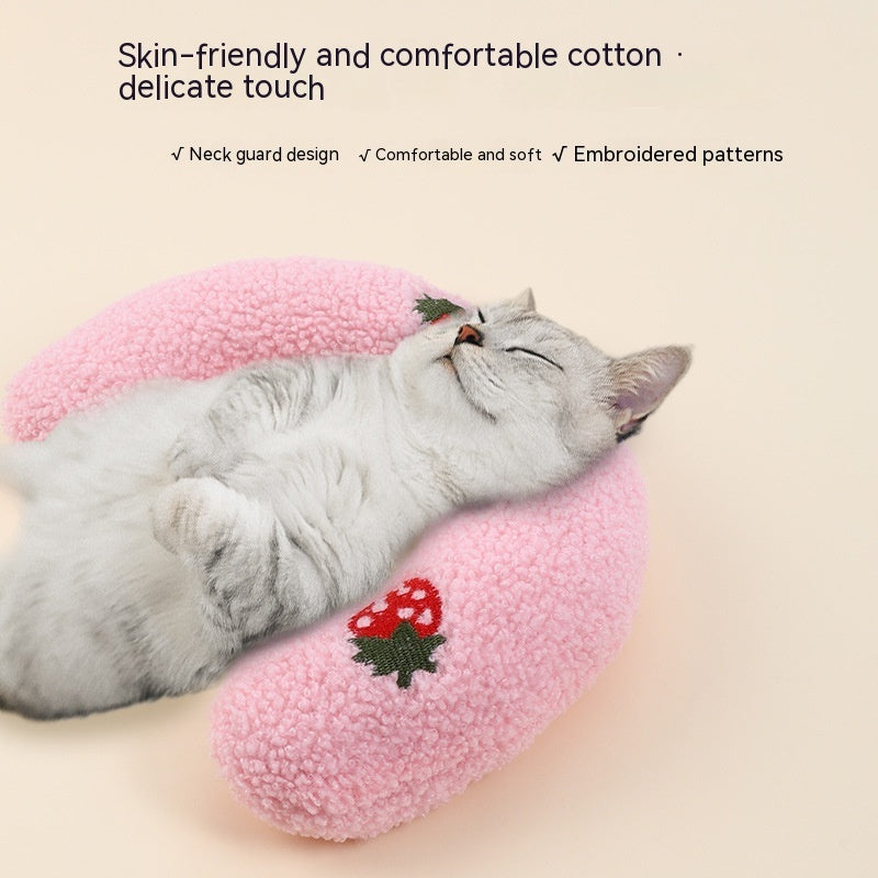 Petit oreiller pour chats, protège-cou tendance, sommeil profond, chiot, oreiller en forme de U, oreiller pour animaux de compagnie, appui-tête pour chaton, oreiller de couchage pour chien, produits pour animaux de compagnie